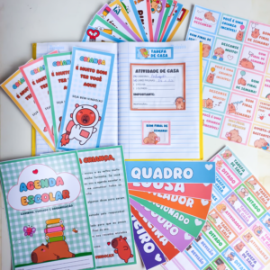 ð¤ KIT ORGANIZAÇÃO DE CADERNO, AGENDA E SALA - Tema: CAPIVARA ð¤